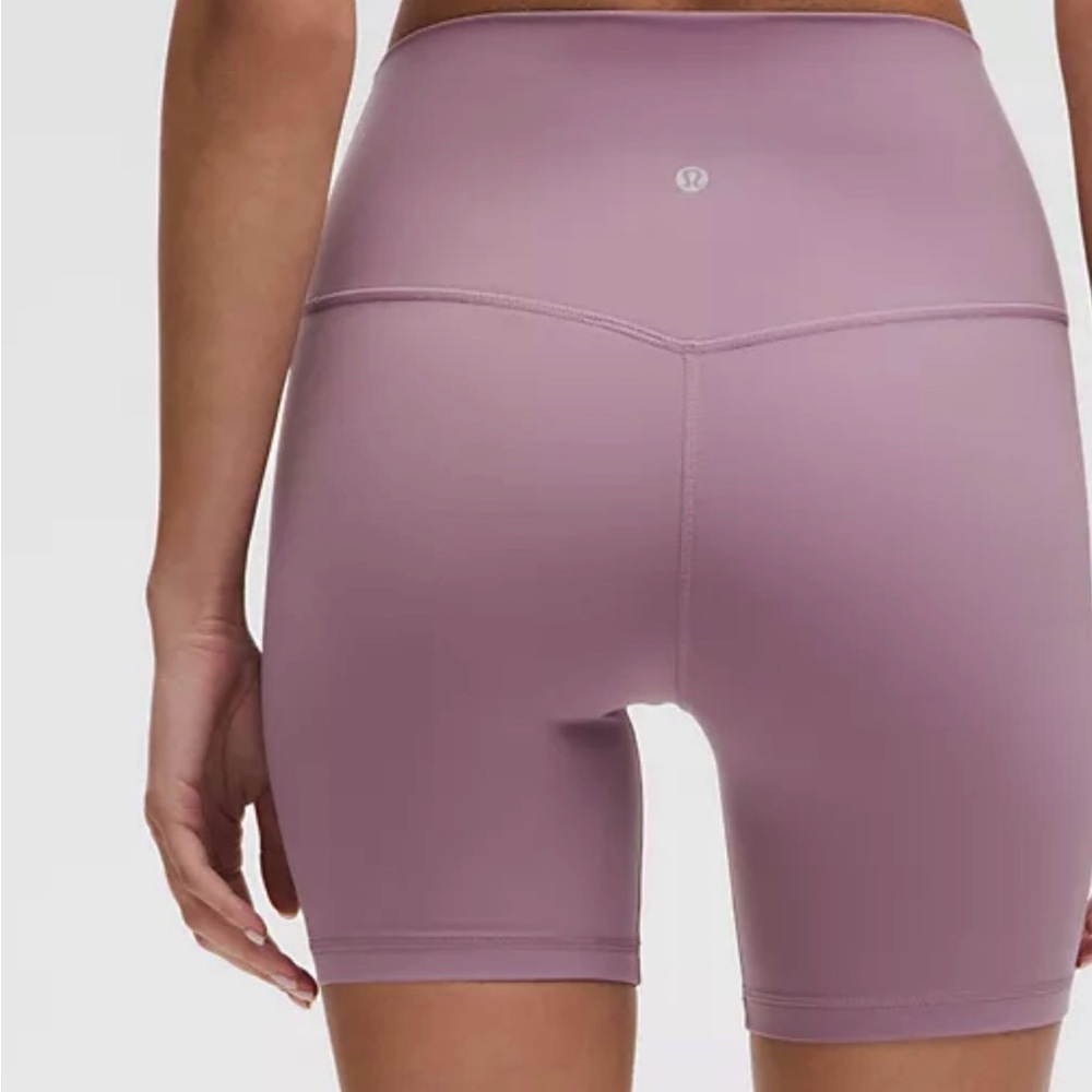 Lululemon Lavender Align High-Rise Shorts 6" With Pockets.